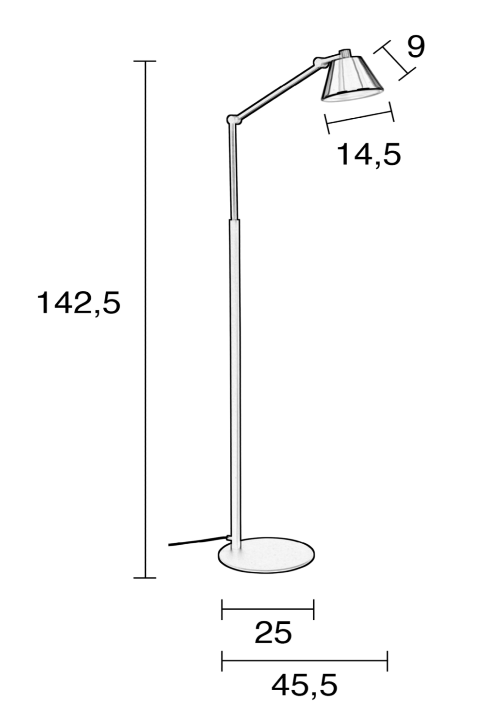 Black Task Floor Lamp | Zuiver Lub | OROA.com