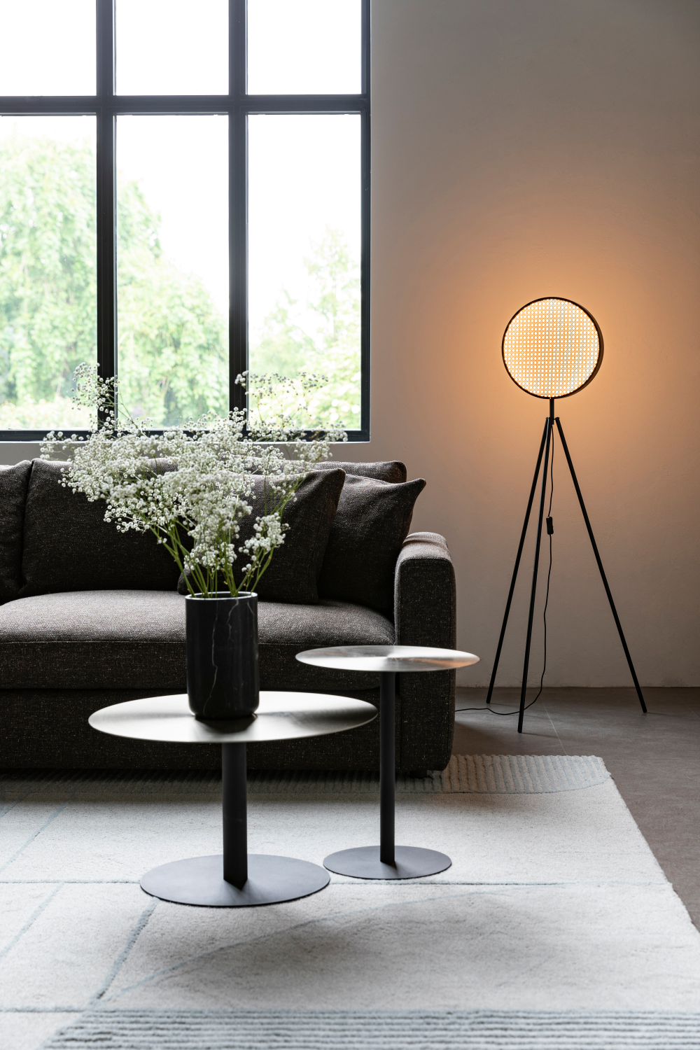 Round Rattan Tripod Floor Lamp | Zuiver Sien | OROA.com