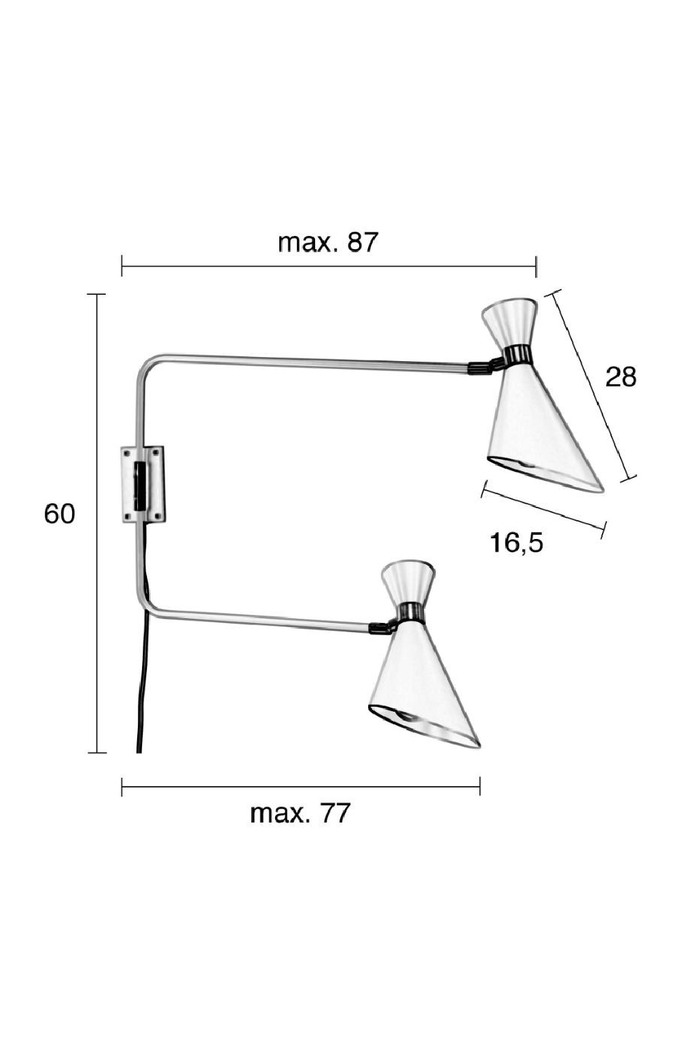 White Double Headed Wall Lamp | Zuiver Shady | OROA TRADE