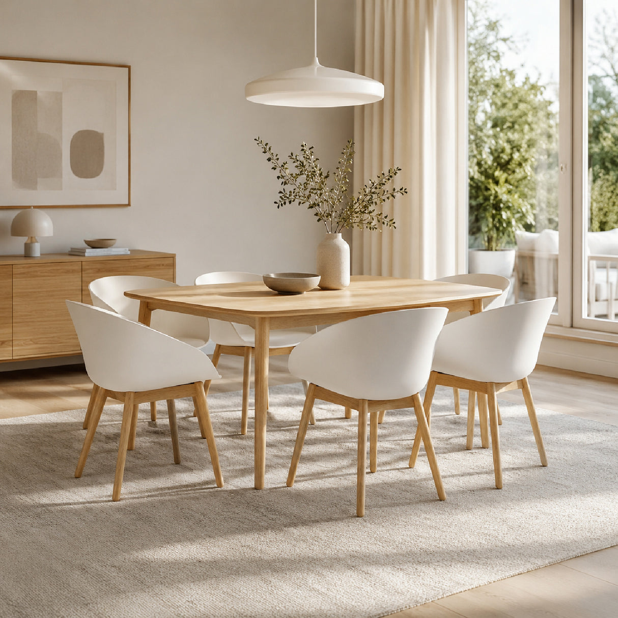 Modern furniture - Oak Legged Molded Dining Armchairs (2) - www.oroa.com | Oroa.com