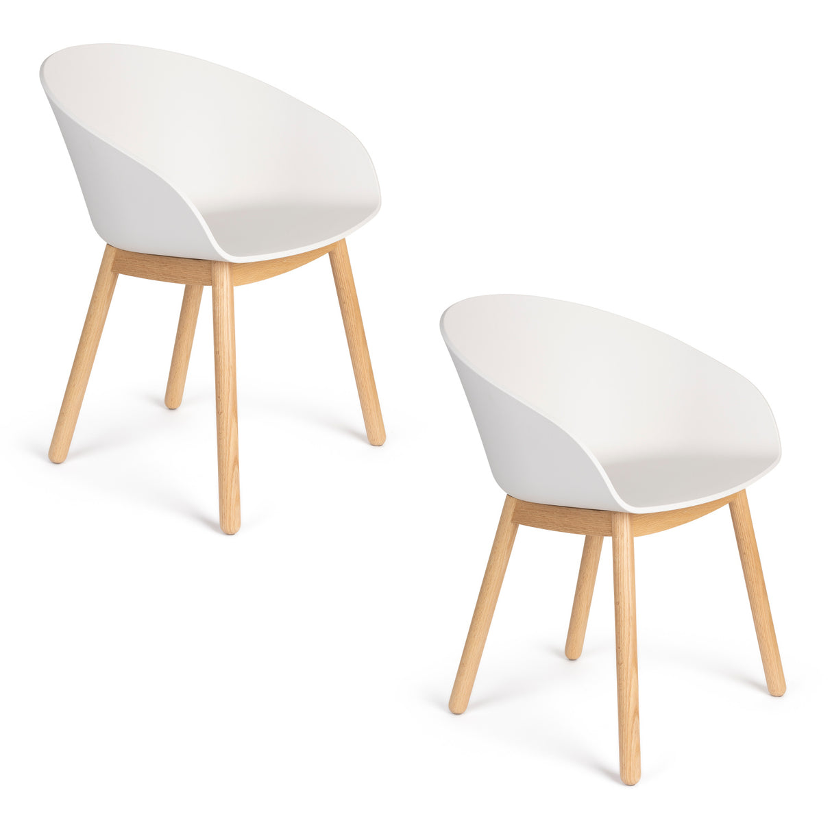 Modern furniture - Oak Legged Molded Dining Armchairs (2) - www.oroa.com | Oroa.com
