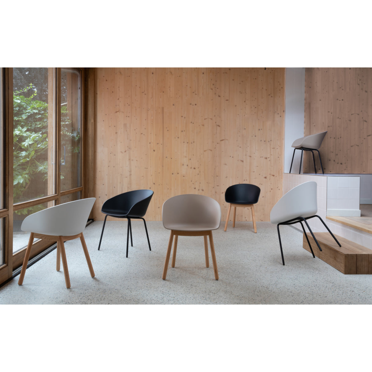 Modern furniture - Oak Legged Molded Dining Armchairs (2) - www.oroa.com | Oroa.com
