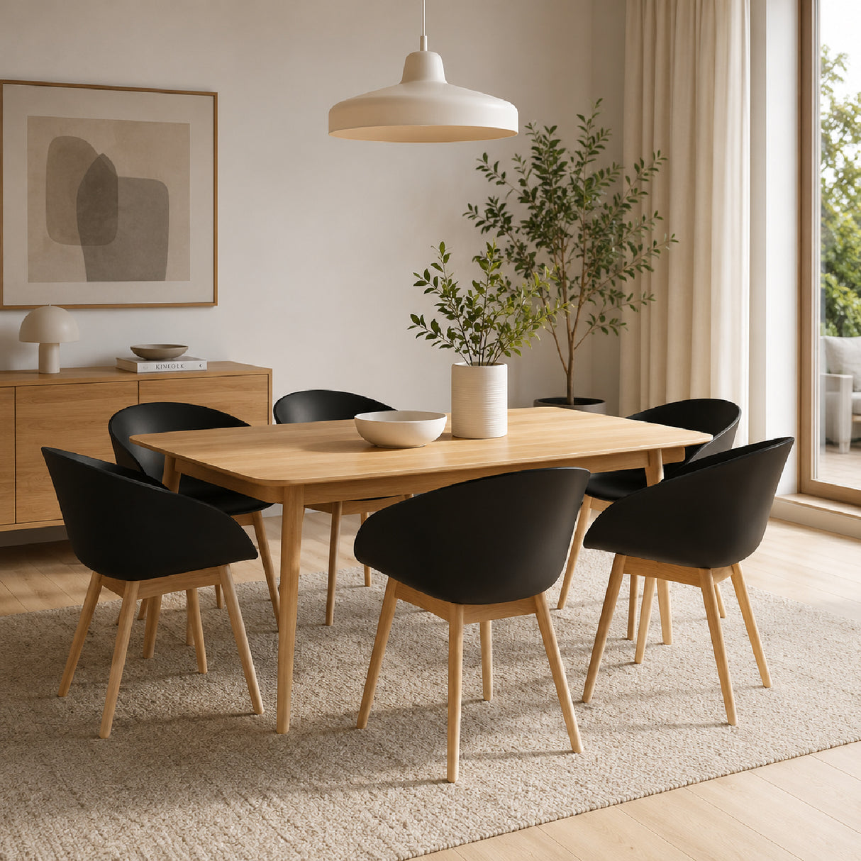 Modern furniture - Oak Legged Molded Dining Armchairs (2) - www.oroa.com | Oroa.com