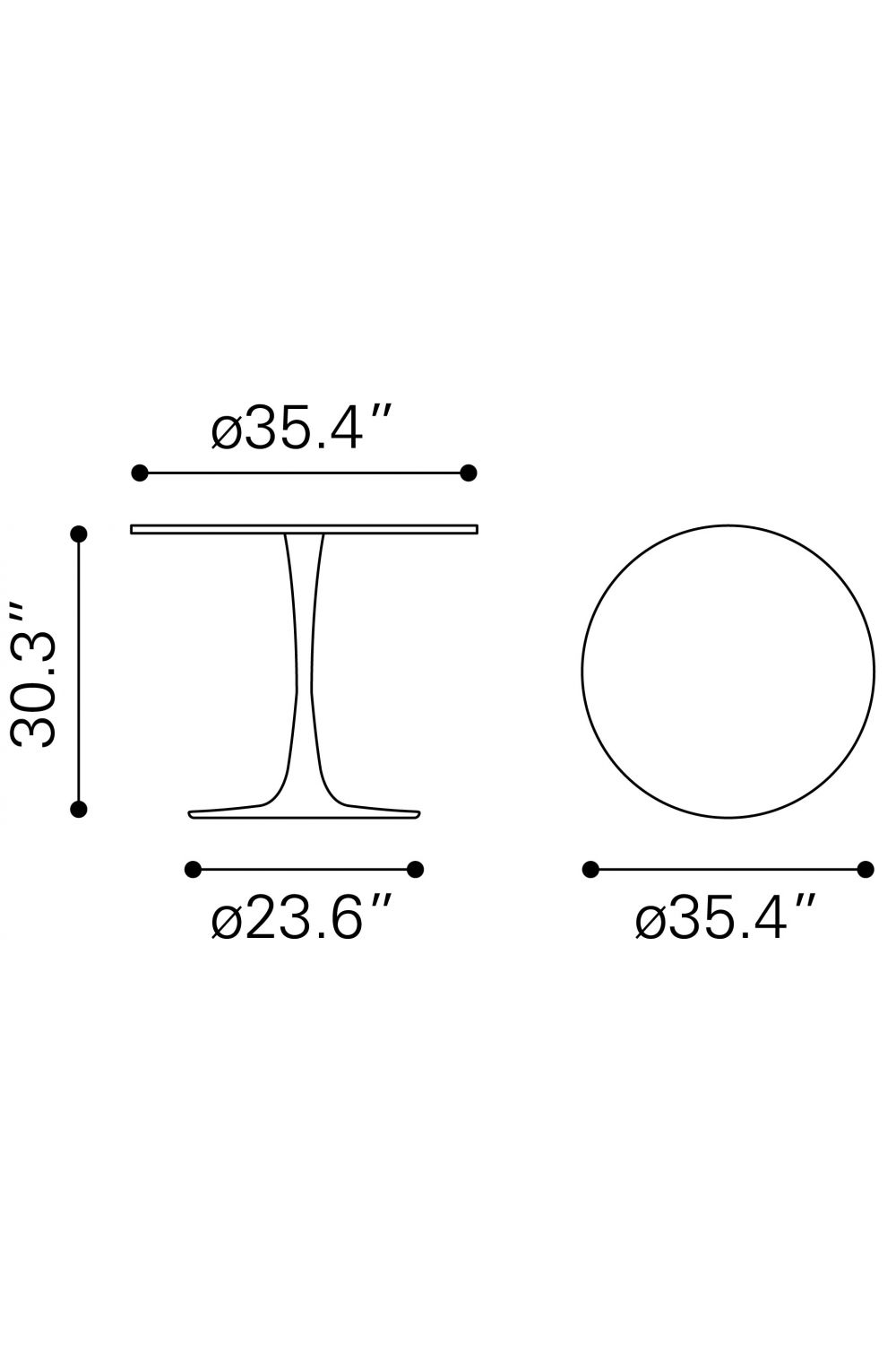 Round Pedestal Dining Table | OROA Modern Opus | Oroa.com
