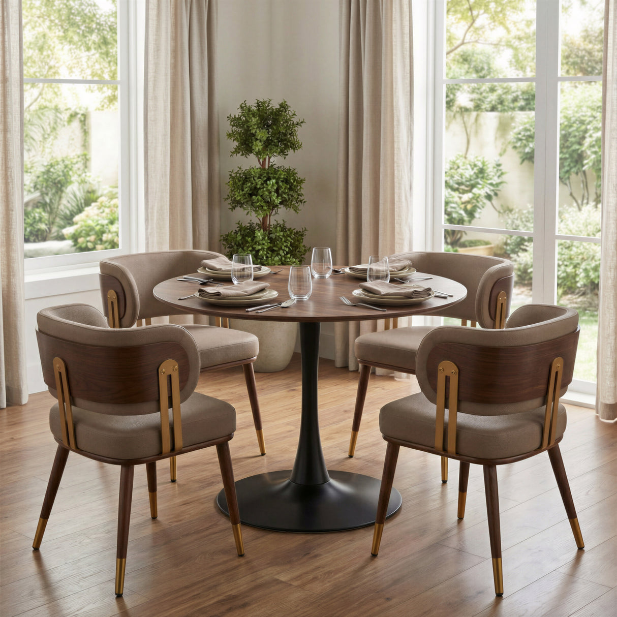 Wooden Pedestal Dining Table | OROA Modern Opus | Oroa.com