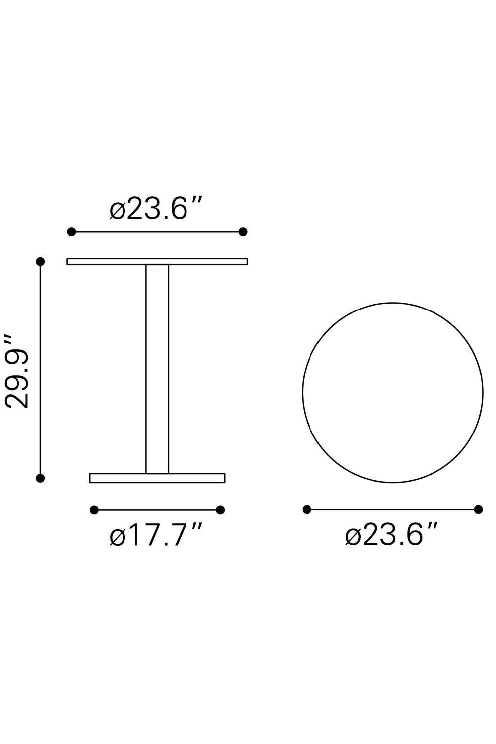 White Bistro Table | OROA Modern Alto | Oroa.com