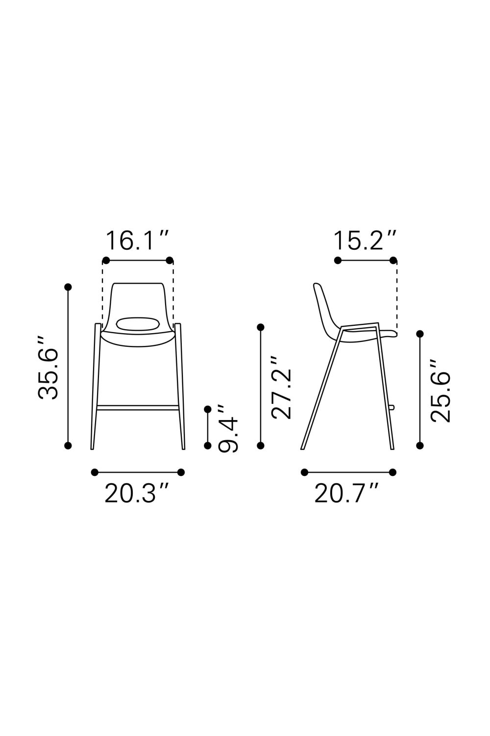 Leather Counter Stools (2) | Oroa.com