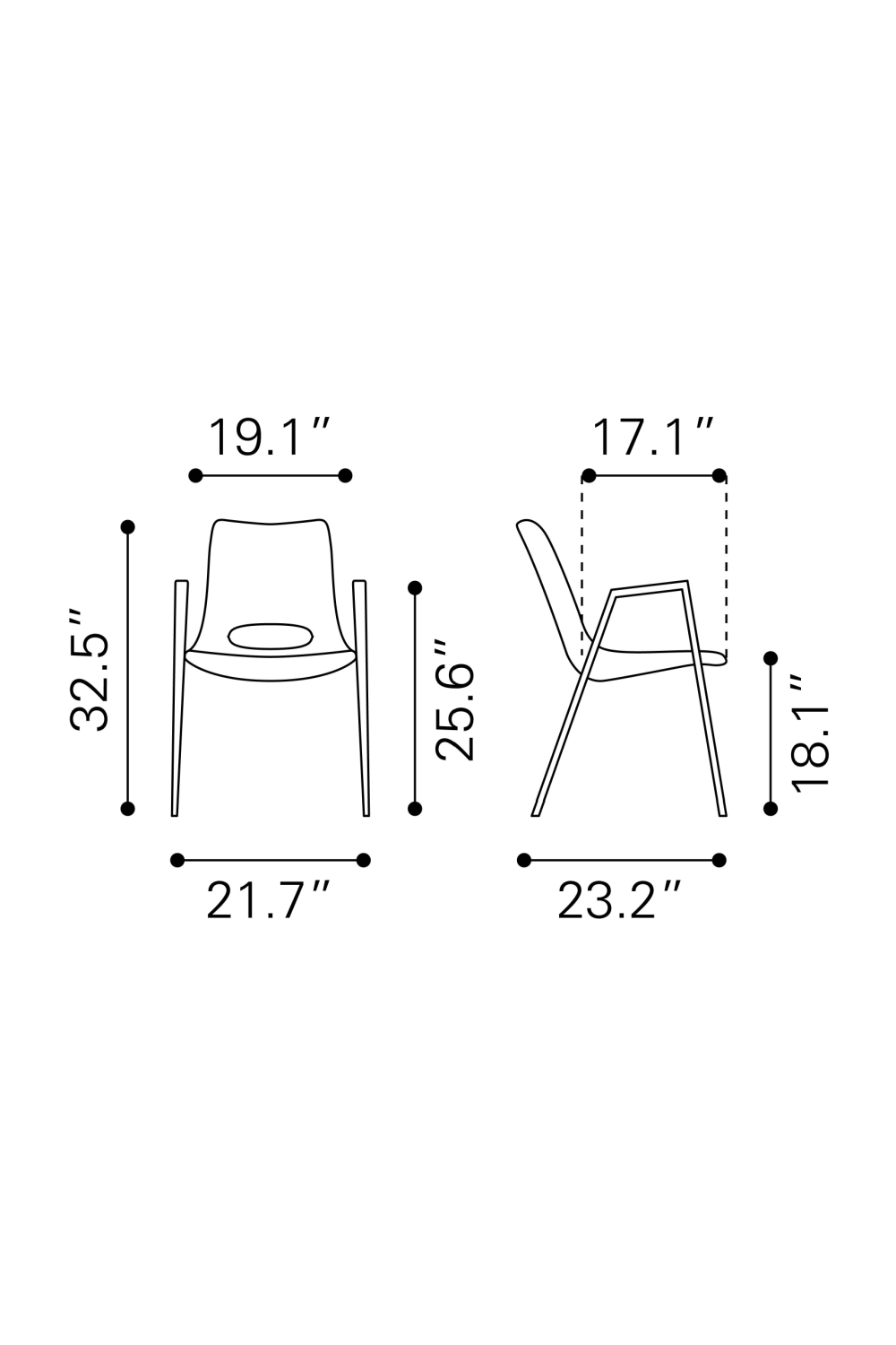 Leather Dining Chairs (2) | OROA Modern Desi | Oroa.com