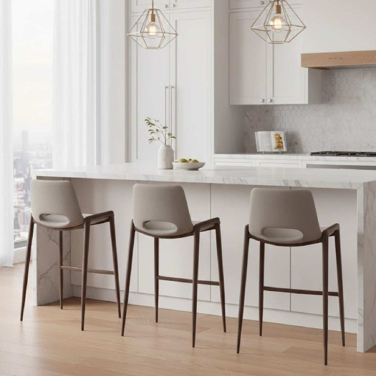 Leather Bar Stools (2) | OROA Modern Desi | Oroa.com