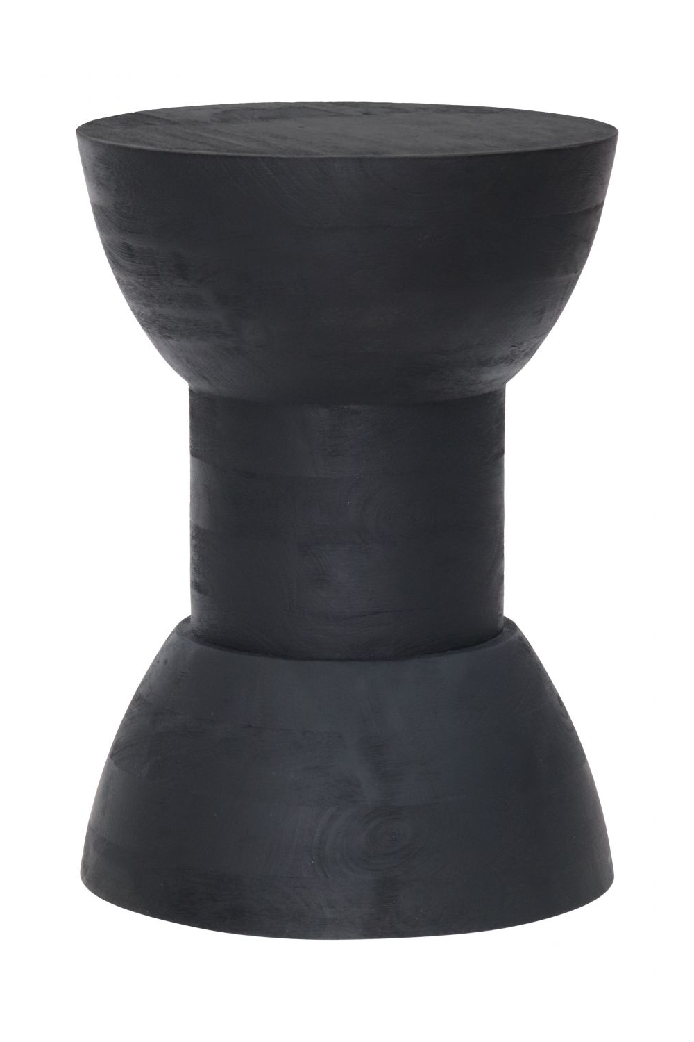 Black Wooden Hourglass Side Table – Wisdom – front view