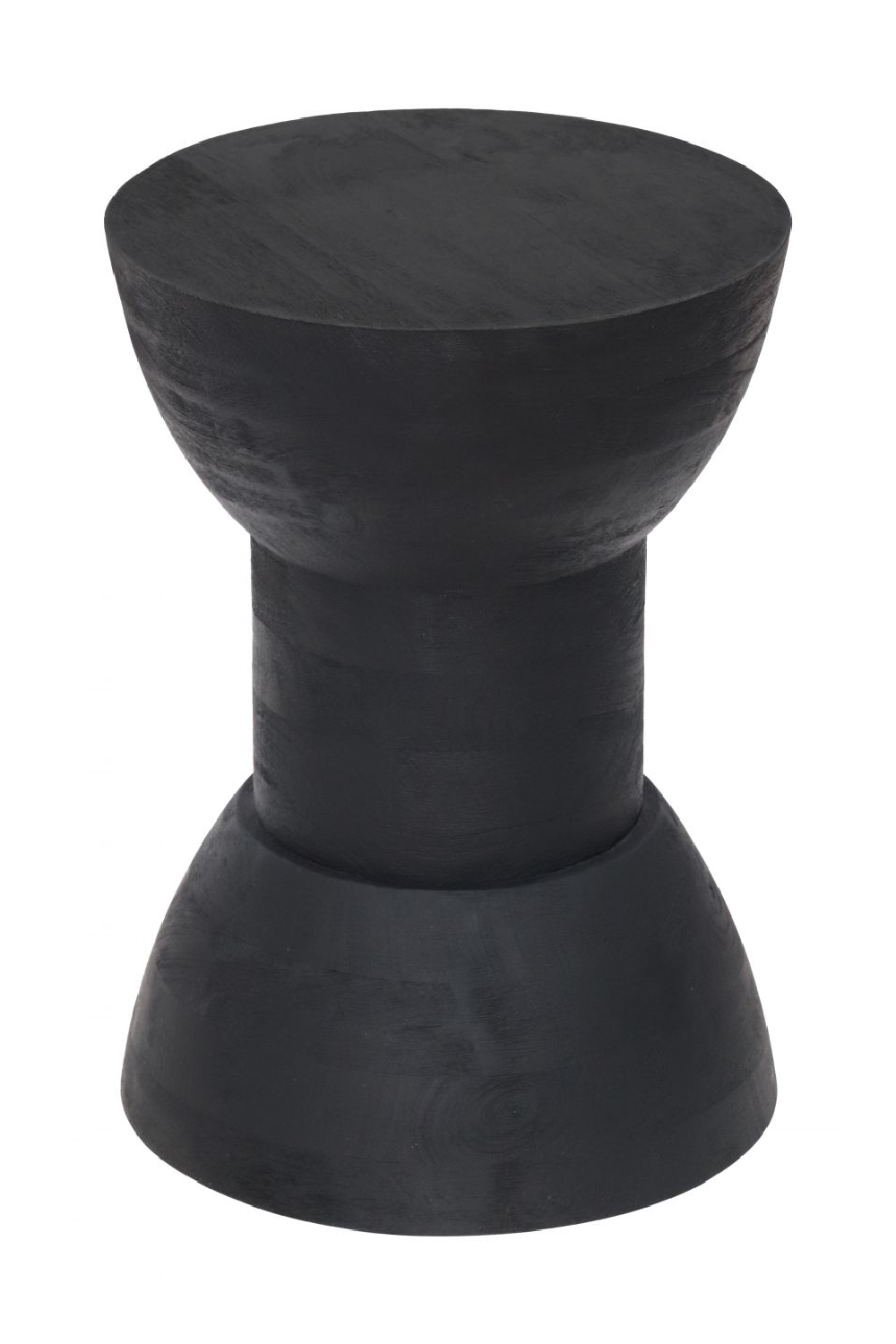 Black Wooden Hourglass Side Table – Wisdom – rear view