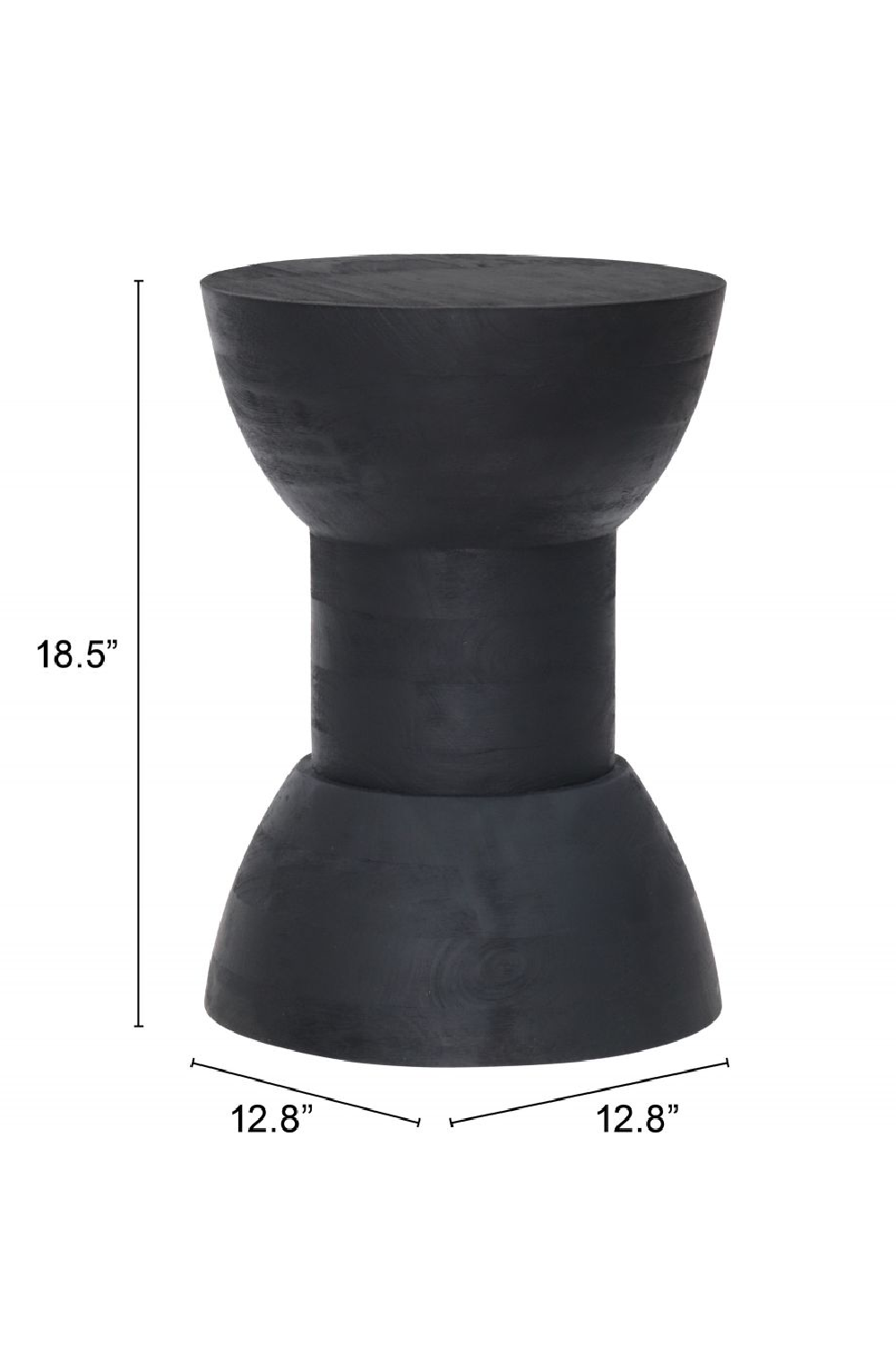 Black Wooden Hourglass Side Table – Wisdom – alternate view 6