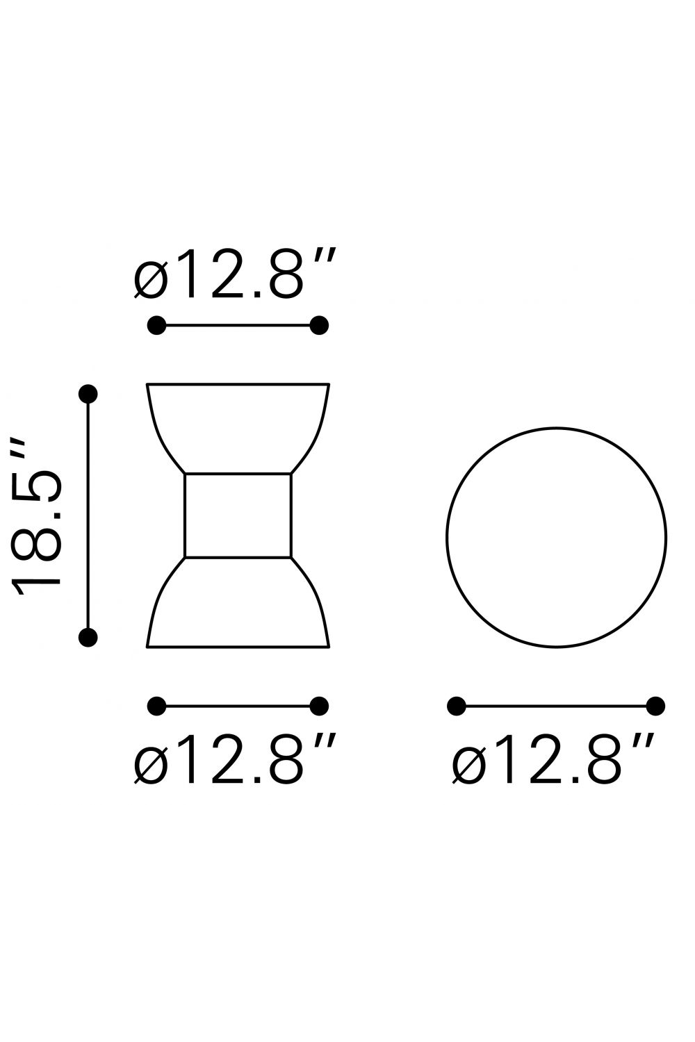 Black Wooden Hourglass Side Table | OROA Modern Wisdom