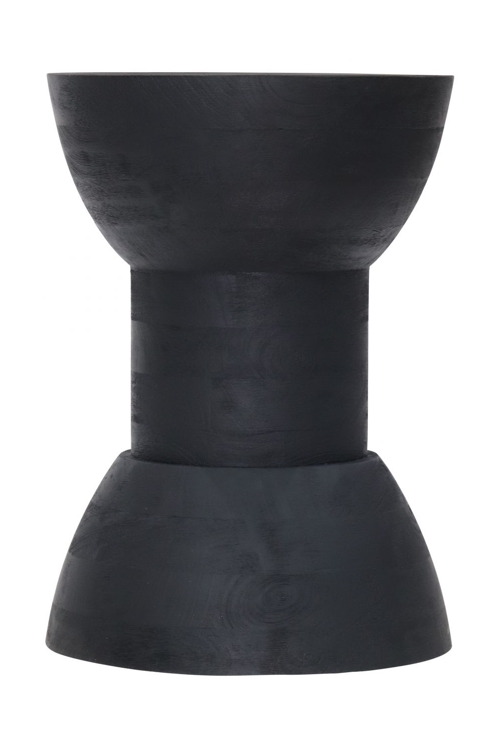 Black Wooden Hourglass Side Table – Wisdom – side view