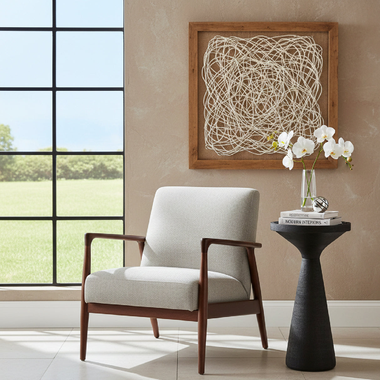 Black Minimalist Wooden Side Table – Omni – angled view