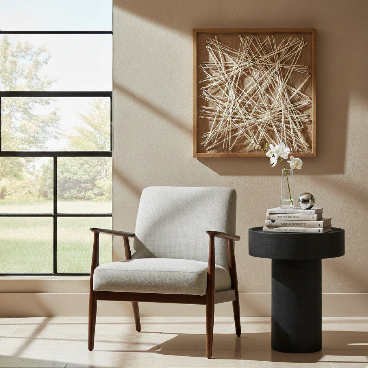 Black Wooden Side Table – Watson – angled view