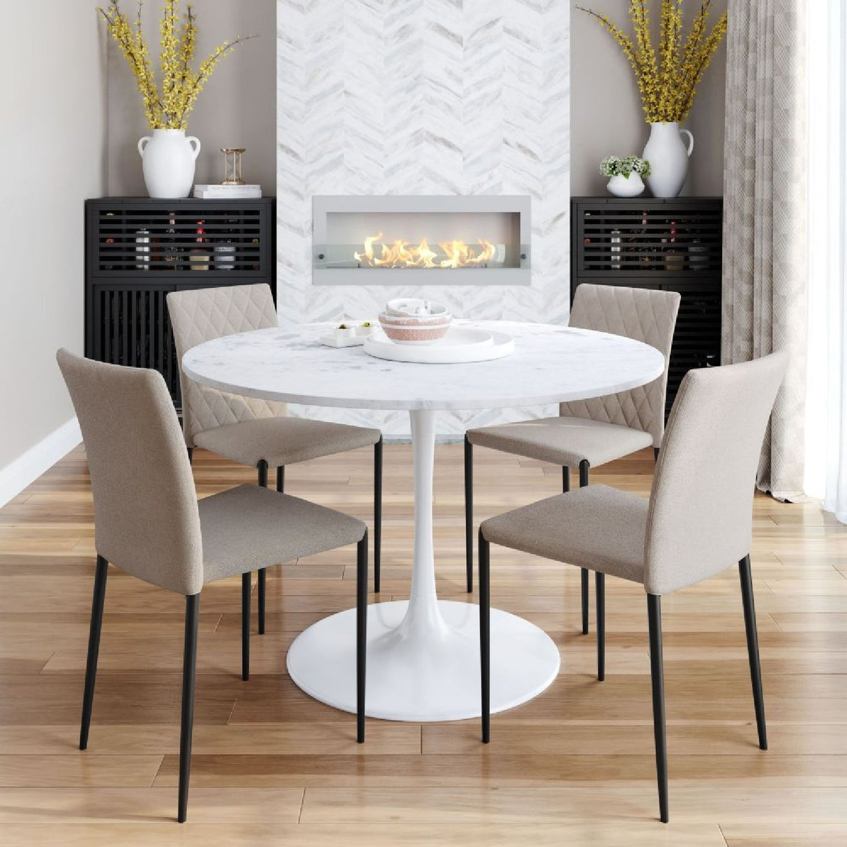 White Pedestal Dining Table | OROA Modern Phoenix | Oroa.com