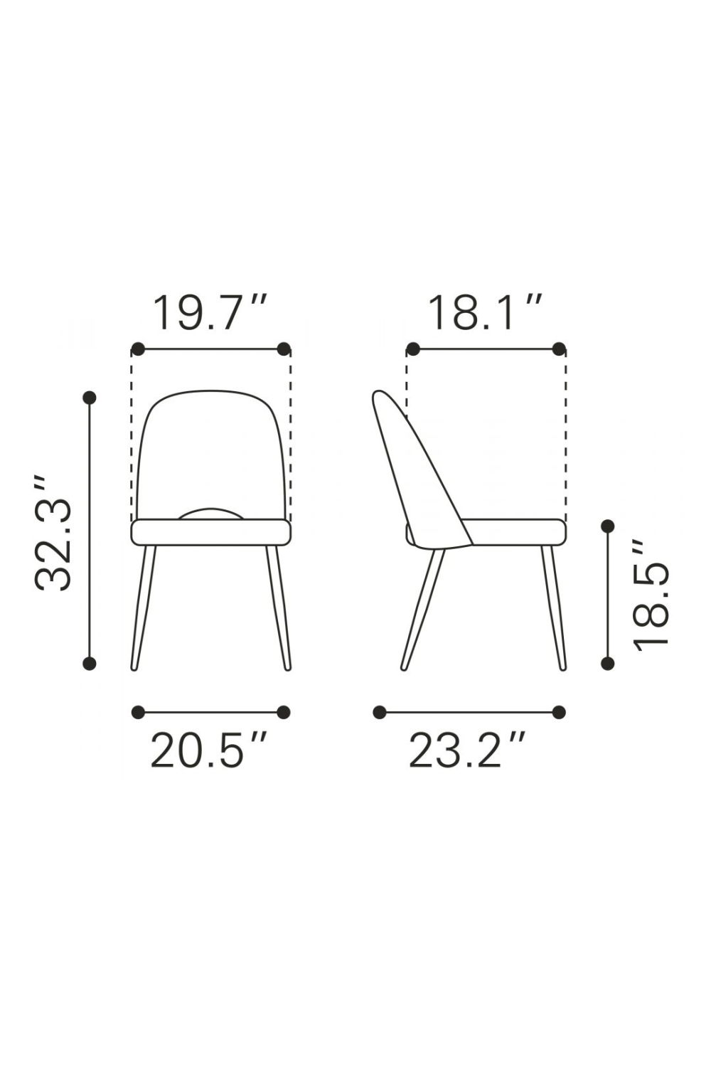 White Shearling Dining Chairs (2) | Oroa.com