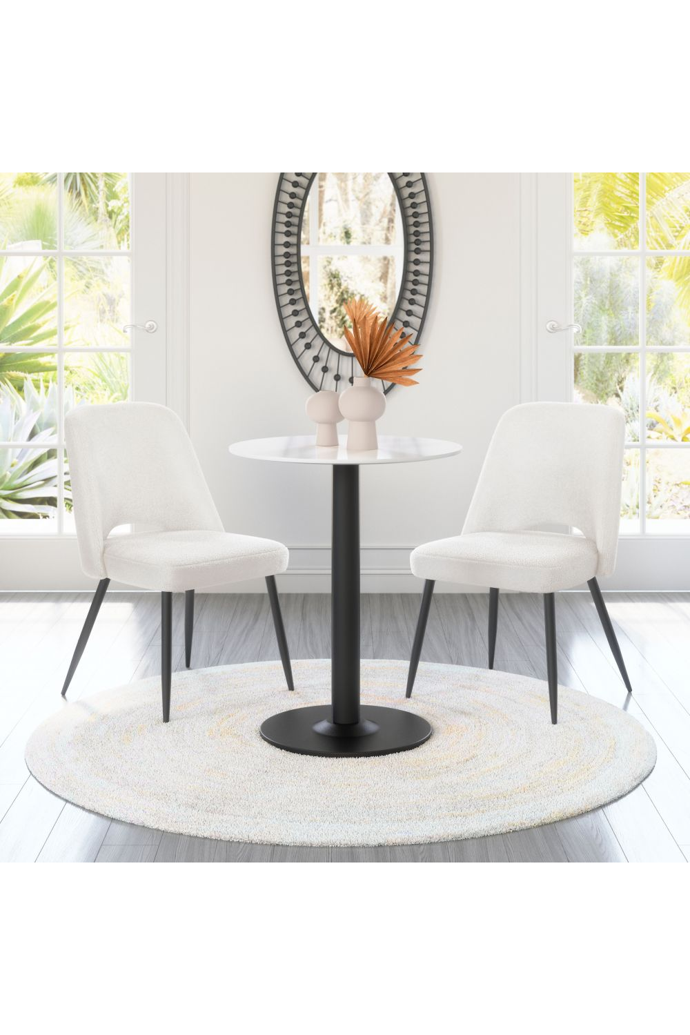 White Shearling Dining Chairs (2) | Oroa.com
