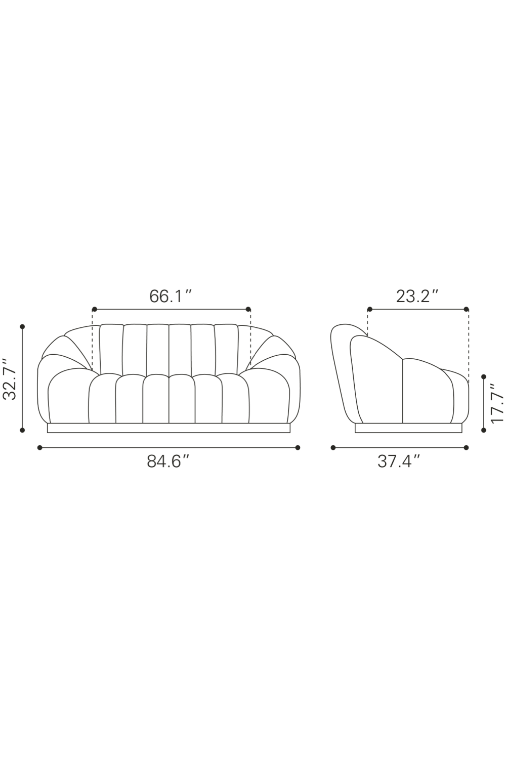 Shearling Channeled Sofa | OROA Modern Bhutan | Oroa.com