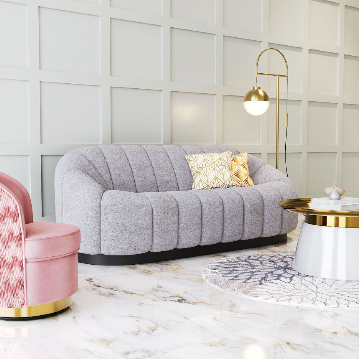 Shearling Channeled Sofa – Bhutan – alternate view 12