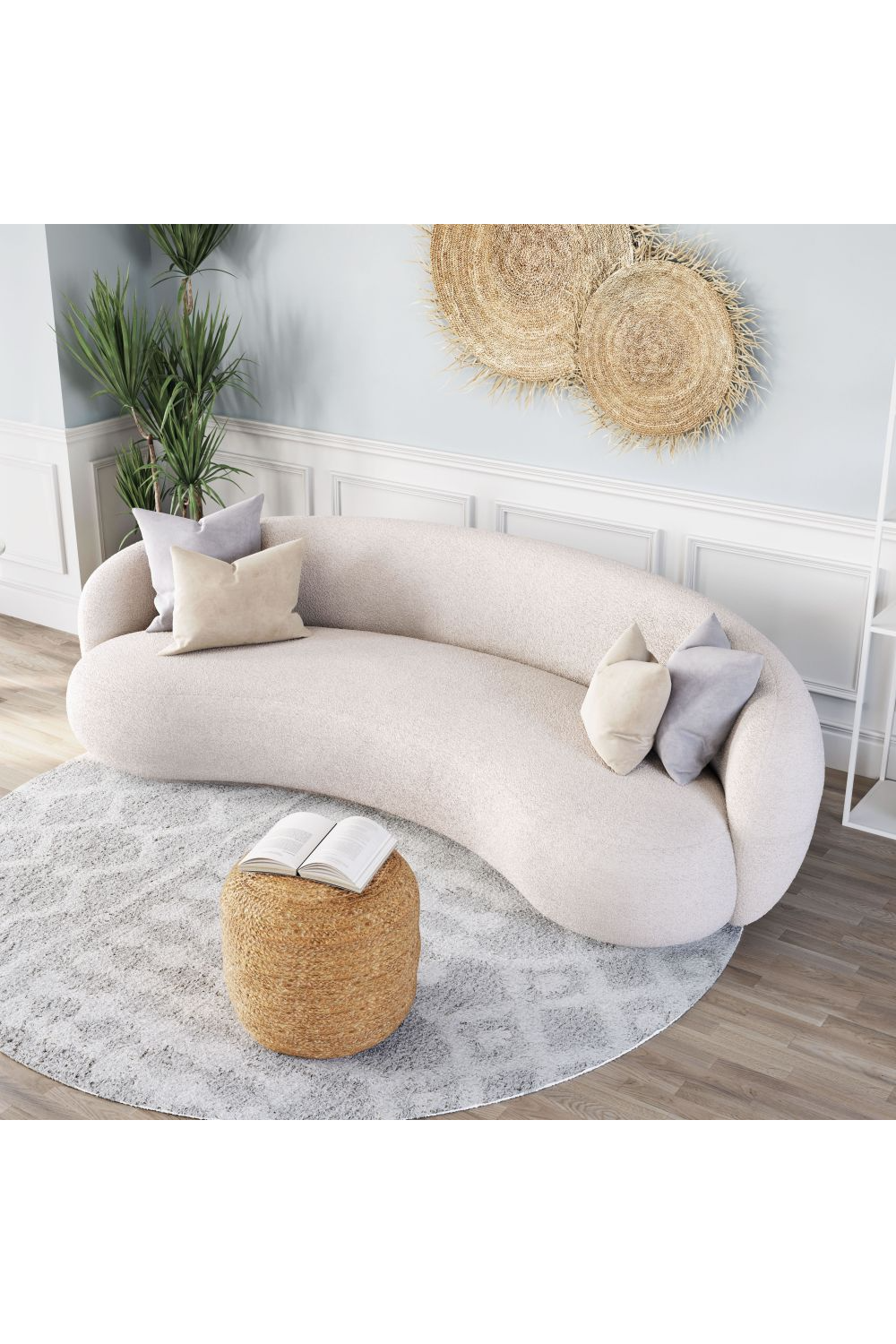 Cream Curved Sofa | OROA Modern Tibet | Oroa.com