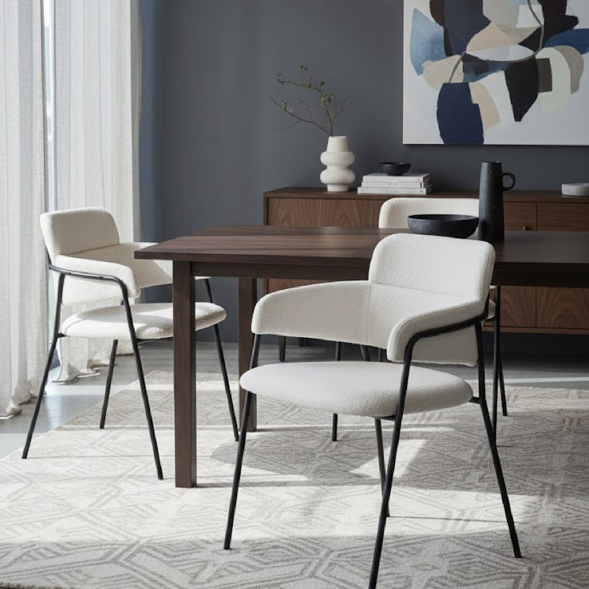 Shearling Style Dining Chairs (2) | OROA Modern Marcel | Oroa.com