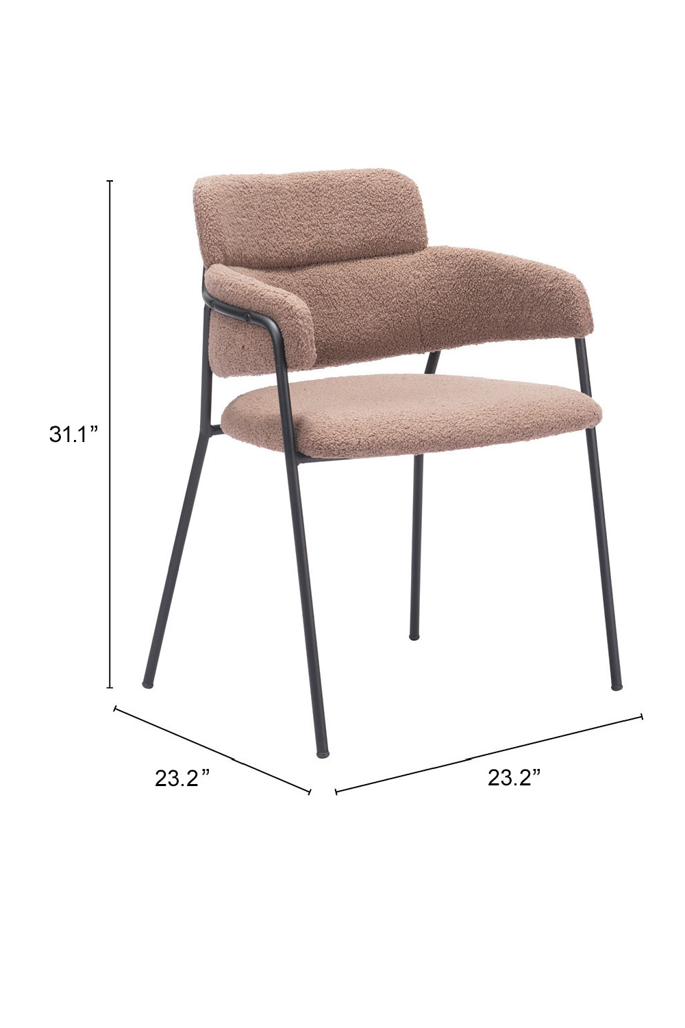 Shearling Style Dining Chairs (2) | OROA Modern Marcel | Oroa.com