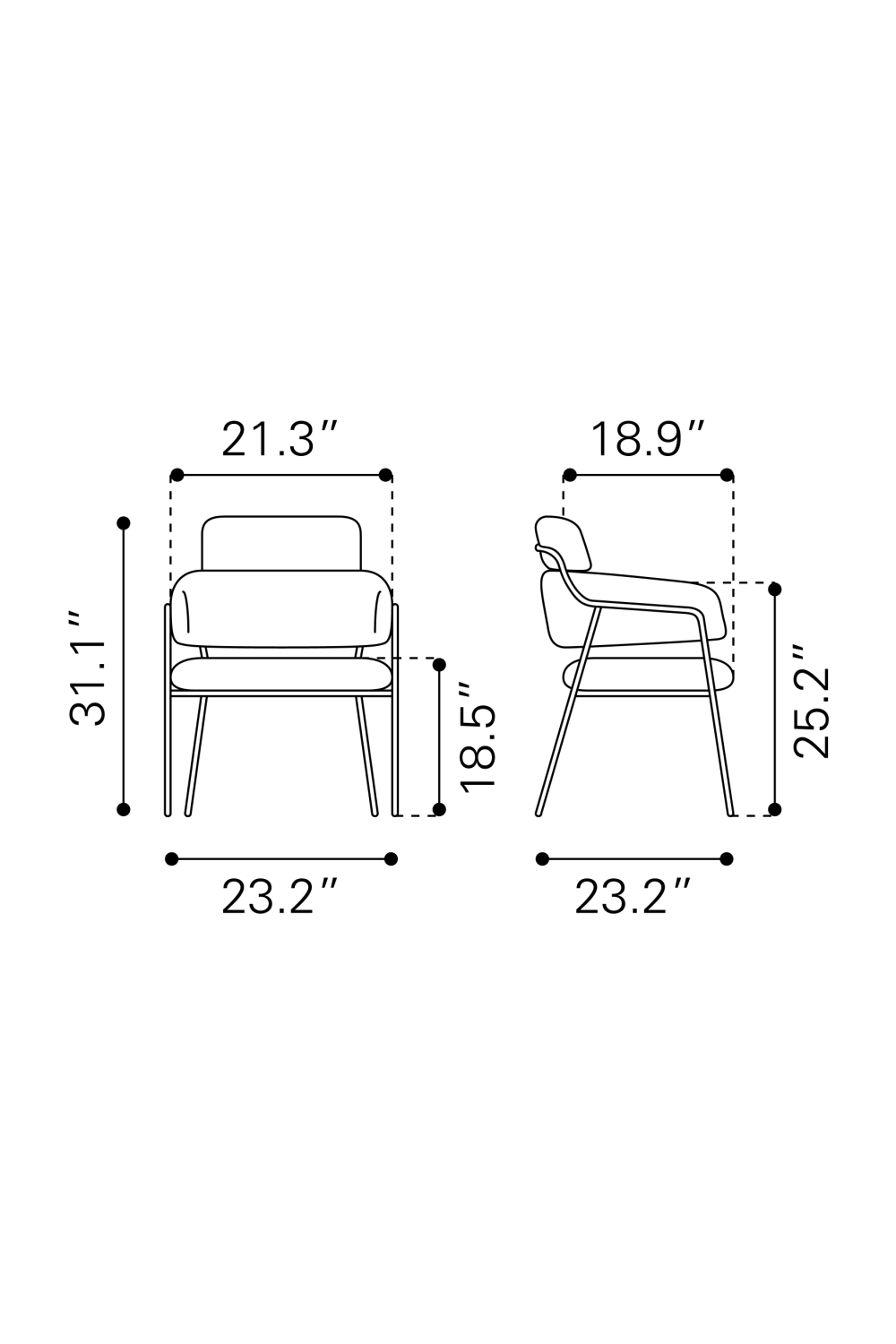 Shearling Style Dining Chairs (2) | OROA Modern Marcel | Oroa.com