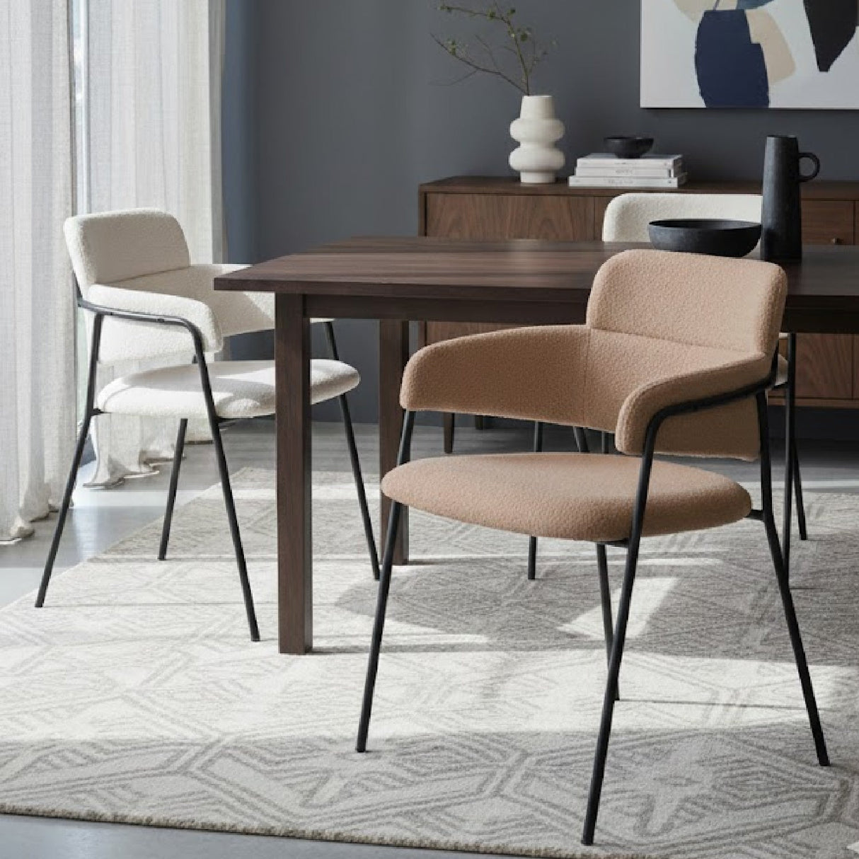 Shearling Style Dining Chairs (2) | OROA Modern Marcel | Oroa.com