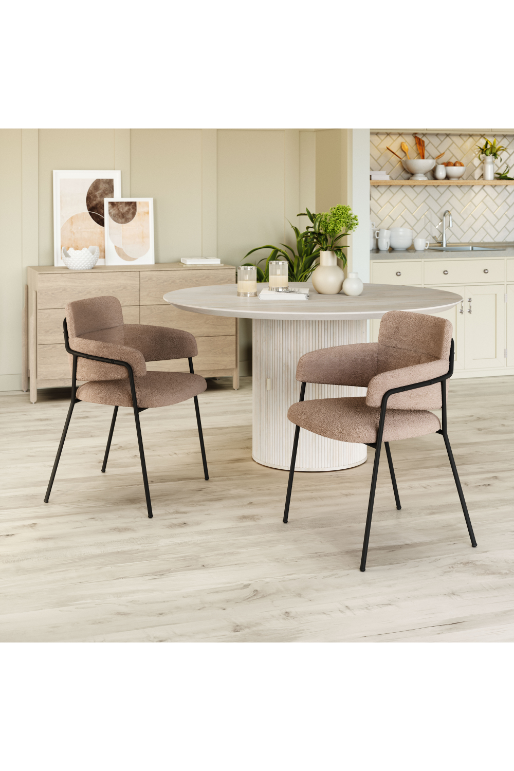 Shearling Style Dining Chairs (2) | Oroa.com