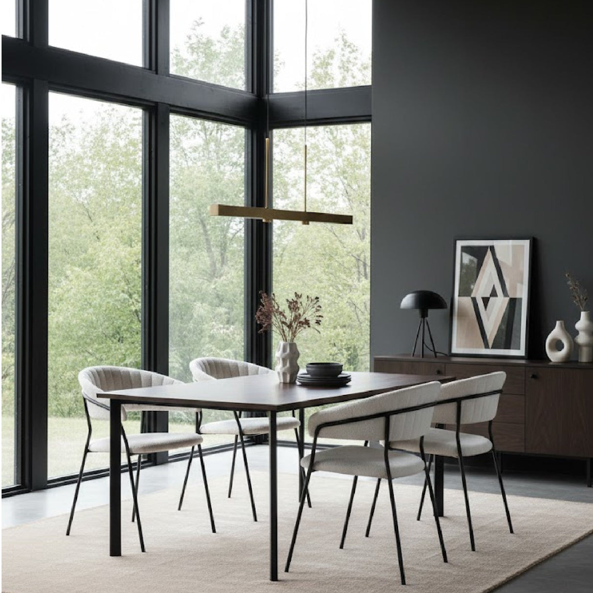 Cream Shearling Dining Chairs (2) | OROA Modern Josephine | Oroa.com