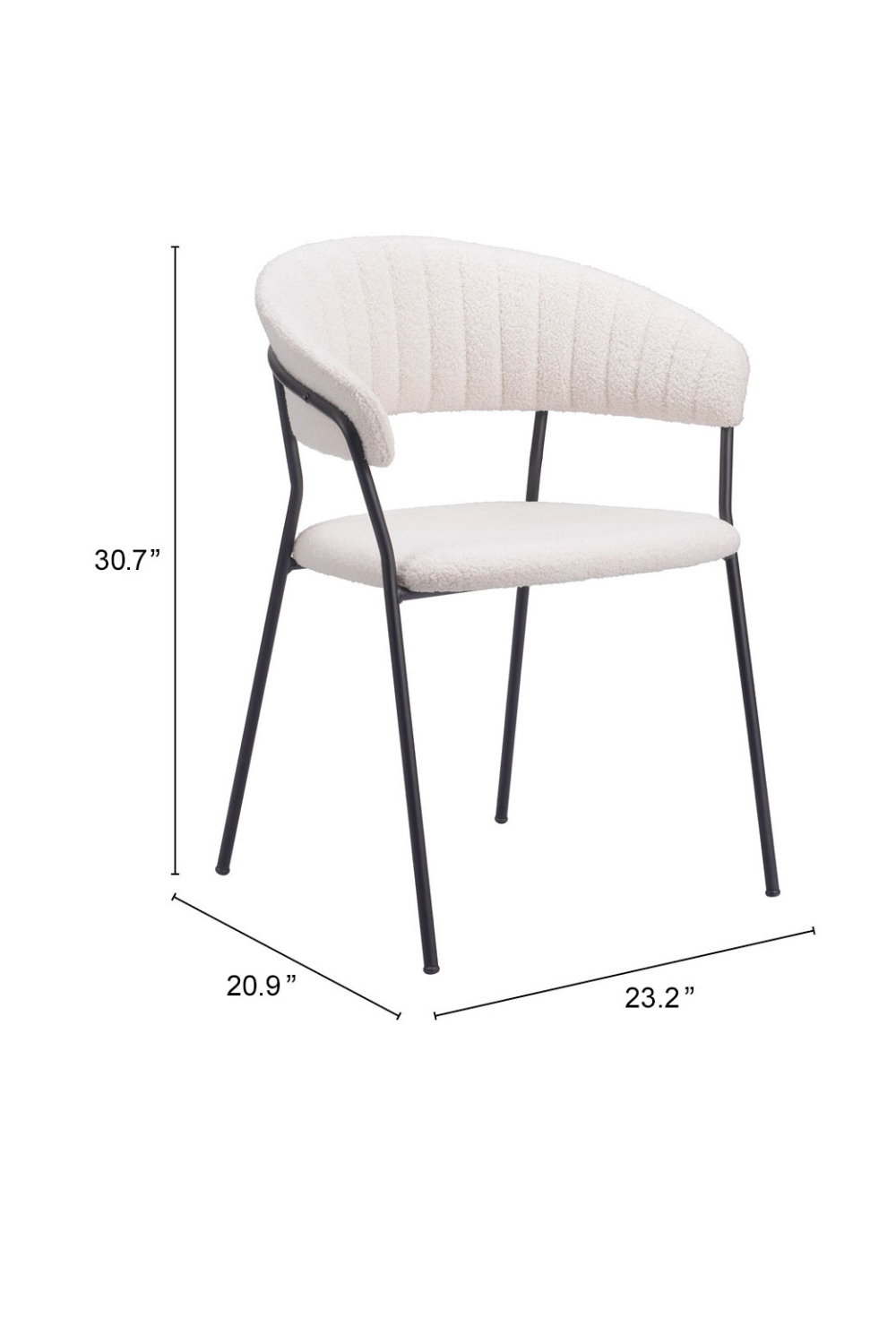 Cream Shearling Dining Chairs (2) | Oroa.com