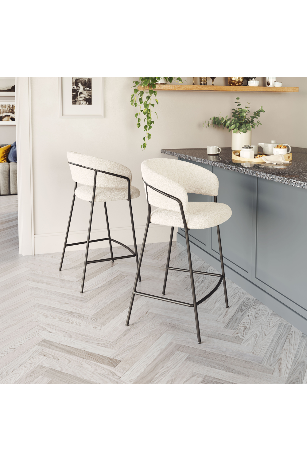 Curved-Back Counter Stools (2) | Oroa.com