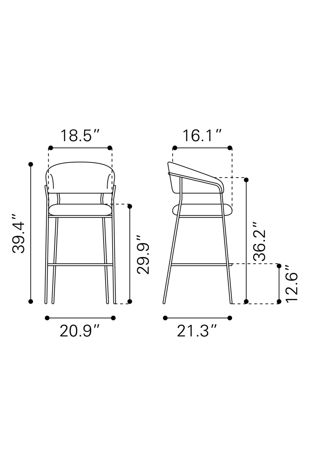 Brown Shearling Bar Stools (2) | OROA Modern Josephine | Oroa.com