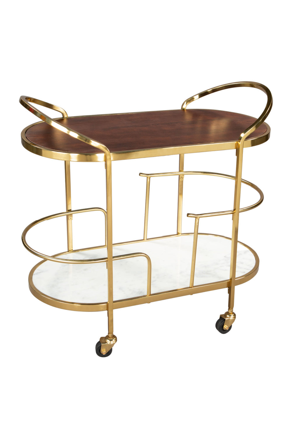 Gold Framed Oval Bar Cart | OROA Modern Antalya | Oroa.com