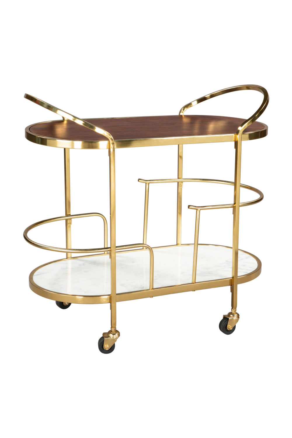 Gold Framed Oval Bar Cart | OROA Modern Antalya | Oroa.com