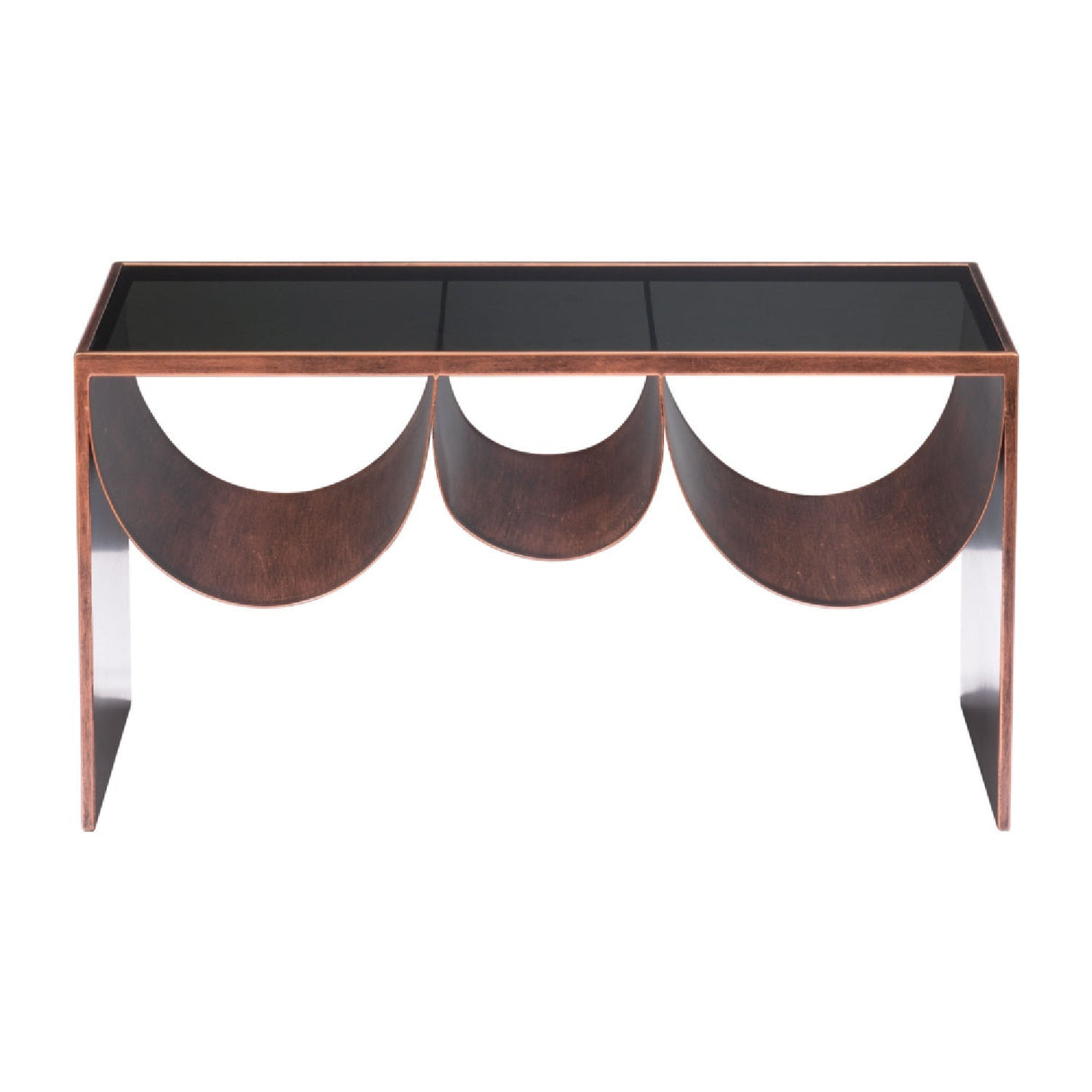 Rectangular Black Glass Coffee Table – Aveiro – front view