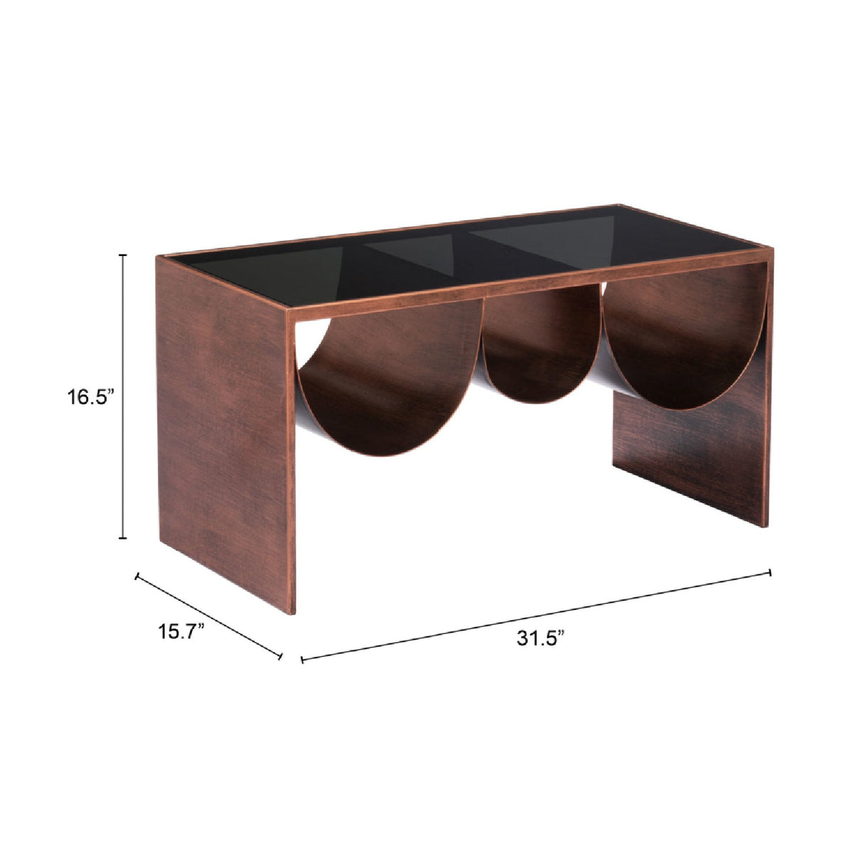 Rectangular Black Glass Coffee Table – Aveiro – alternate view 6