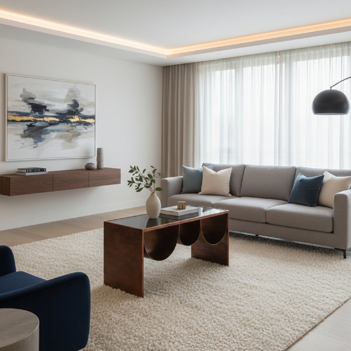 Rectangular Black Glass Coffee Table | Oroa.com