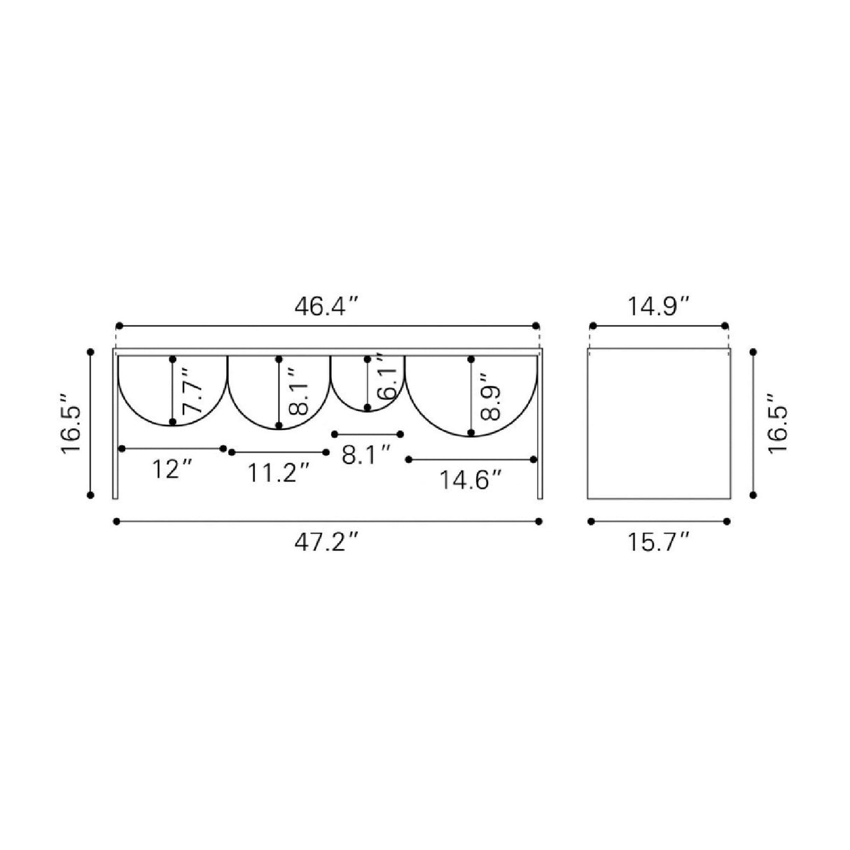 Brass-Framed Glass Coffee Table – Reed – alternate view 8