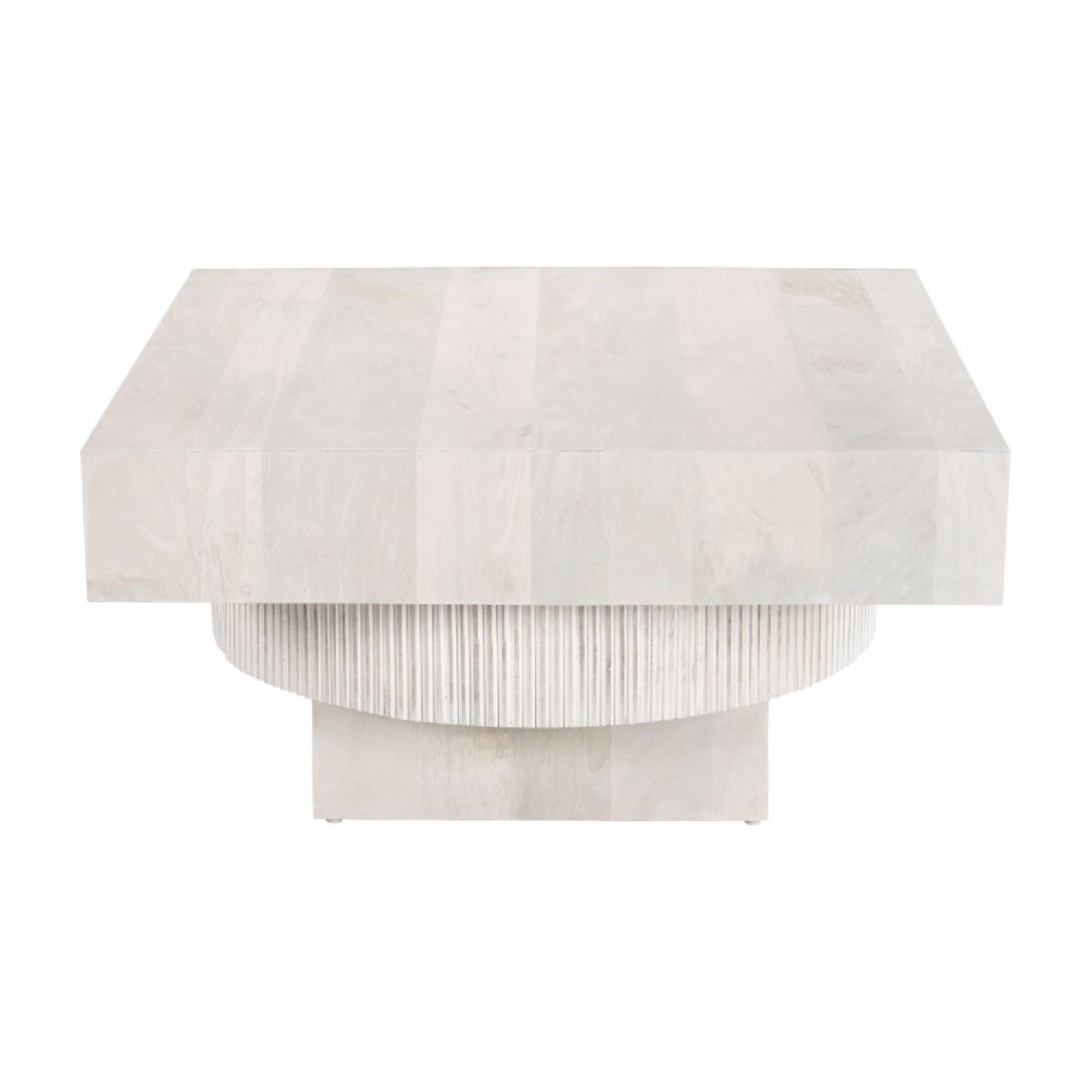 Whitewashed Mango Wood Coffee Table – Trani – front view