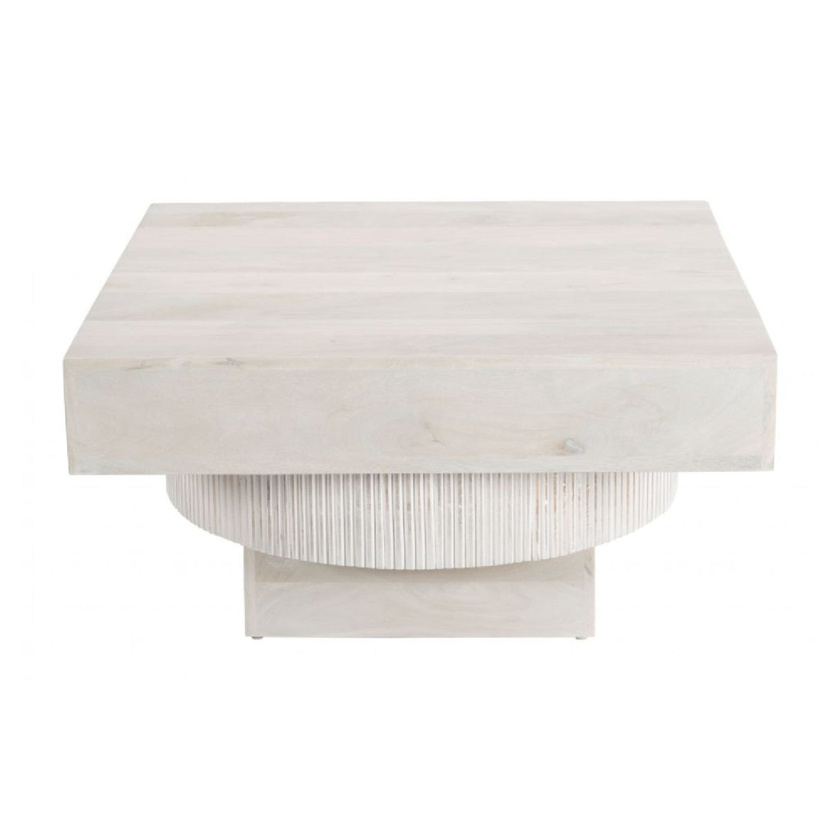 Whitewashed Mango Wood Coffee Table – Trani – side view