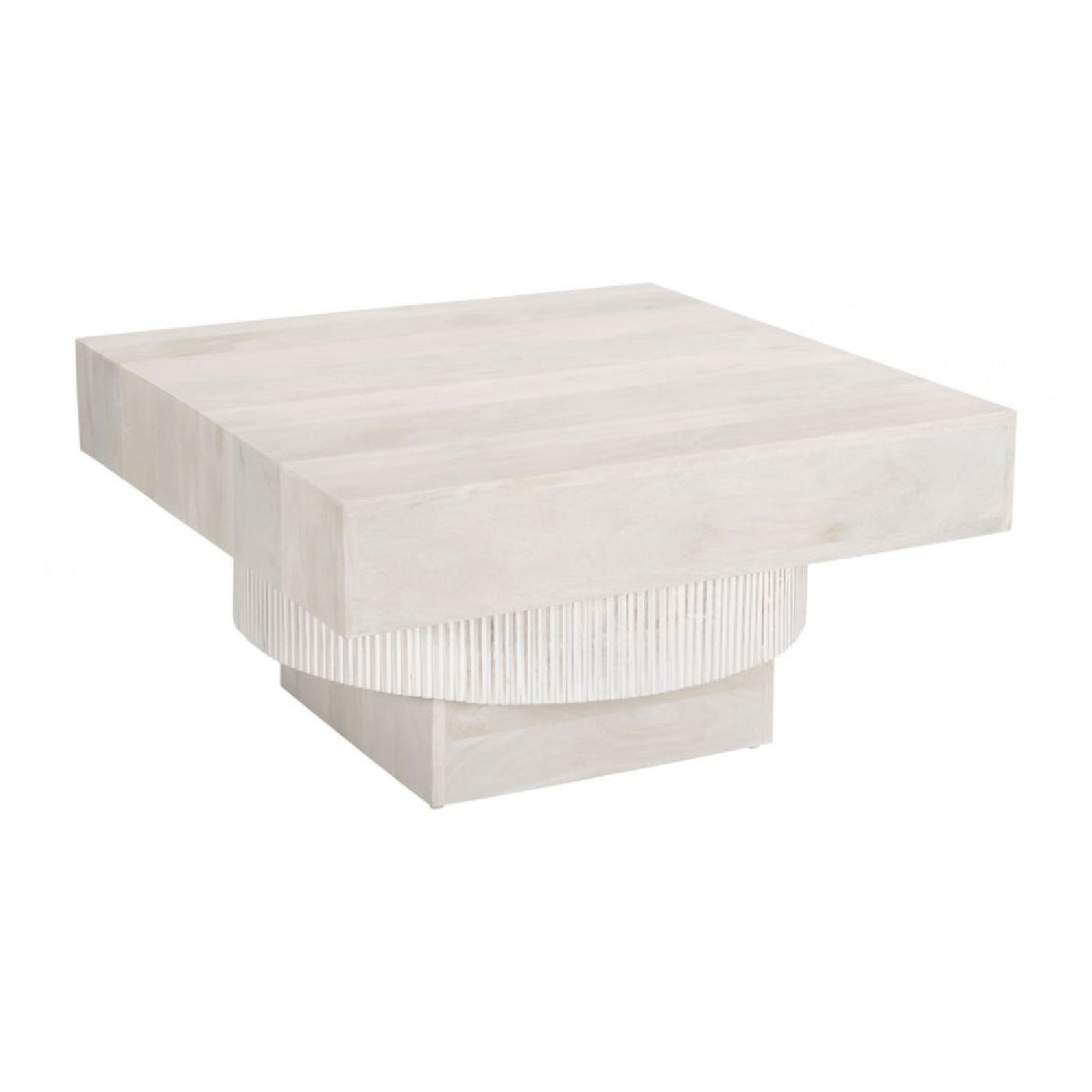 Whitewashed Mango Wood Coffee Table – Trani – rear view