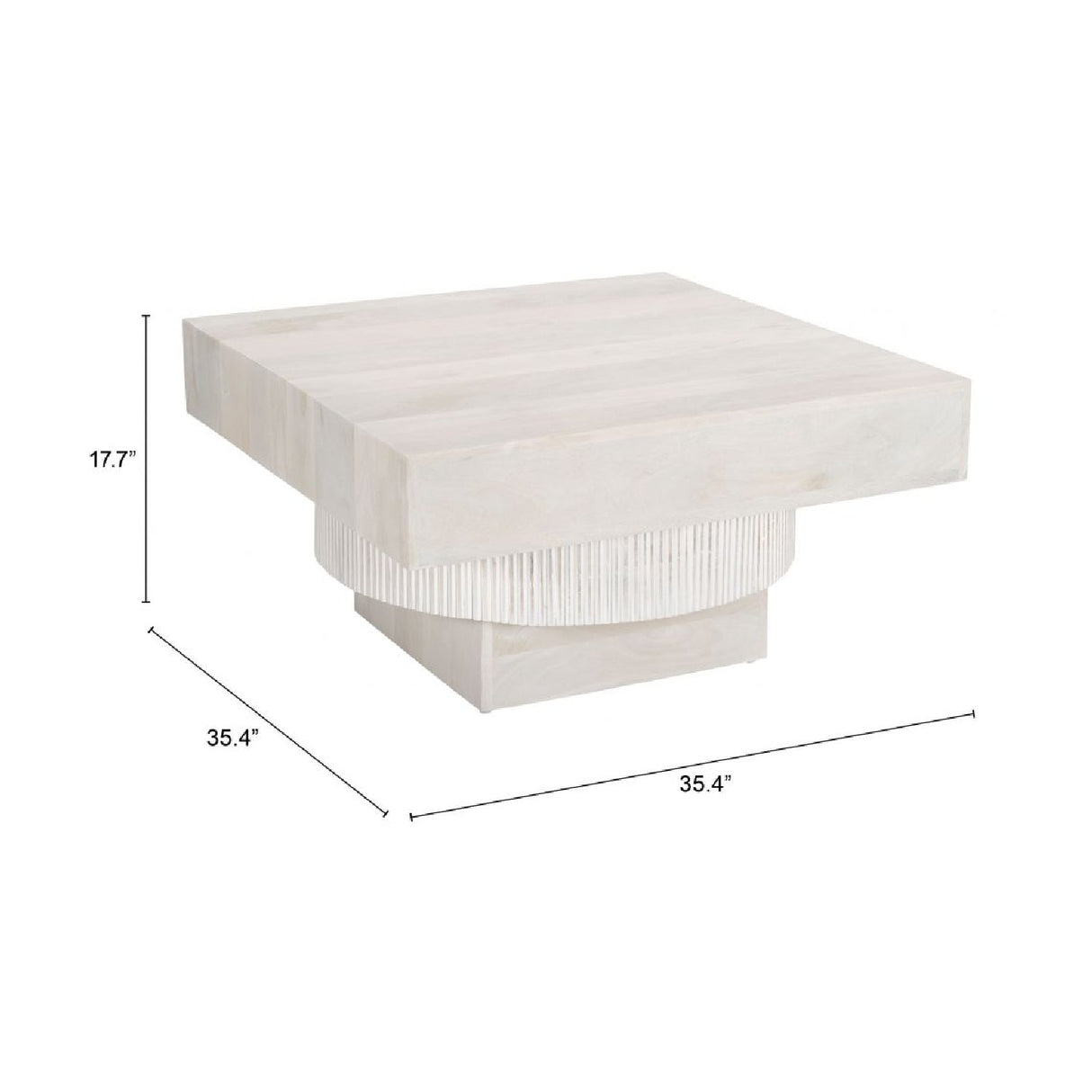 Whitewashed Mango Wood Coffee Table – Trani – alternate view 7