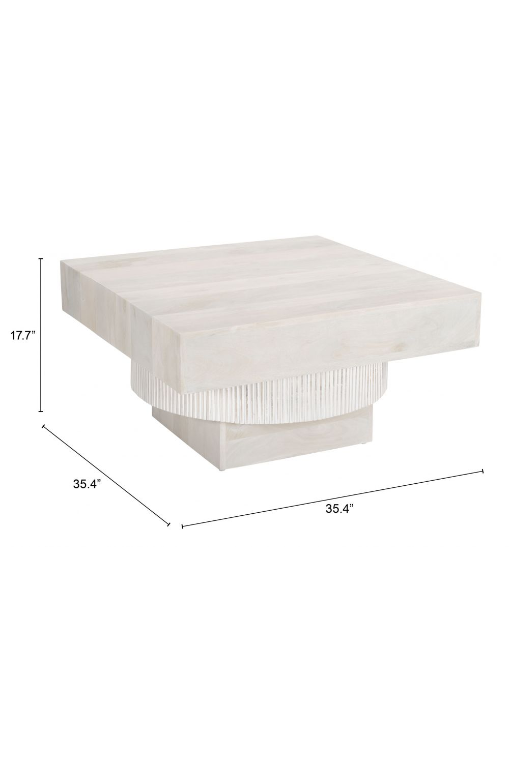 Whitewashed Mango Wood Coffee Table | OROA Modern Trani | Oroa.com