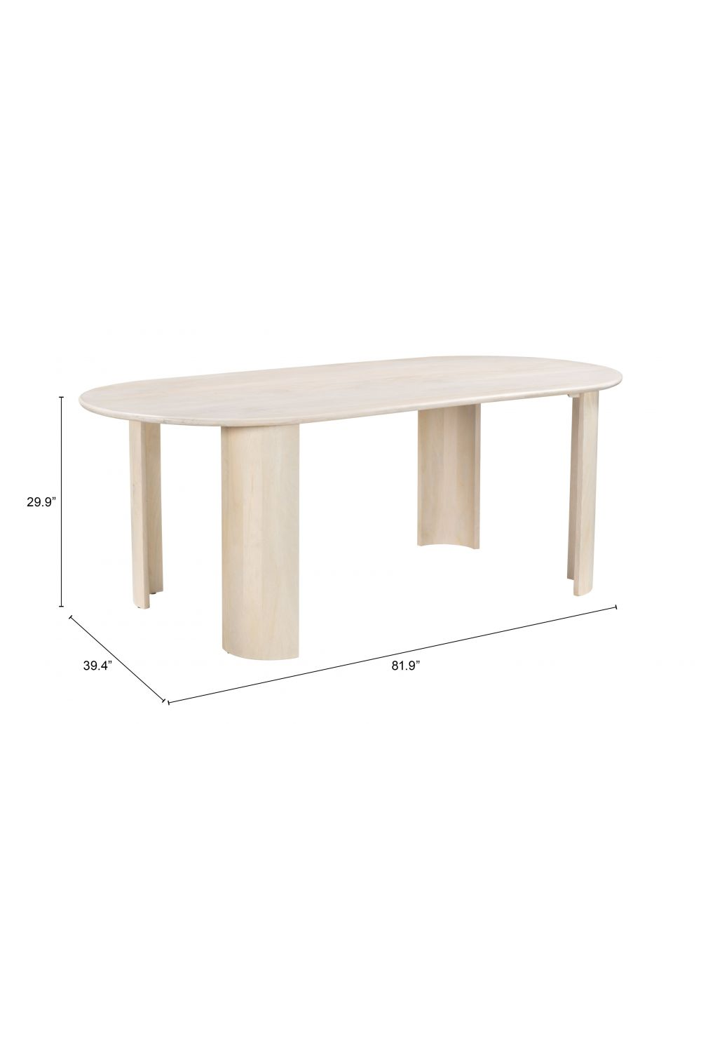 White-washed Acacia Dining Table | OROA Modern Risan | Oroa.com