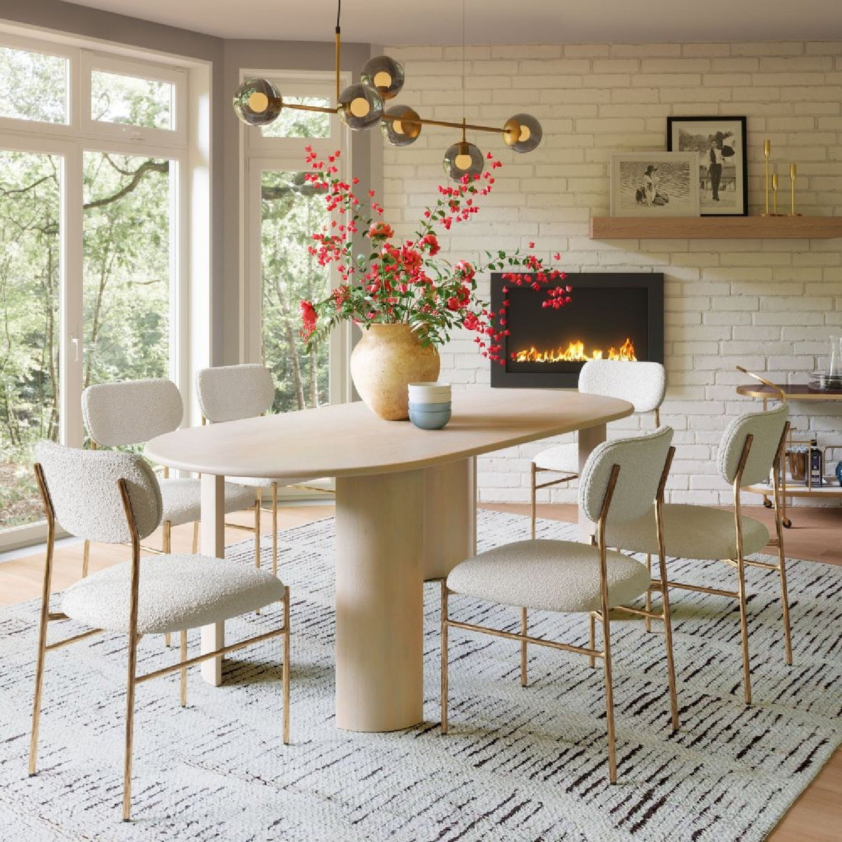 White-washed Acacia Dining Table | OROA Modern Risan | Oroa.com