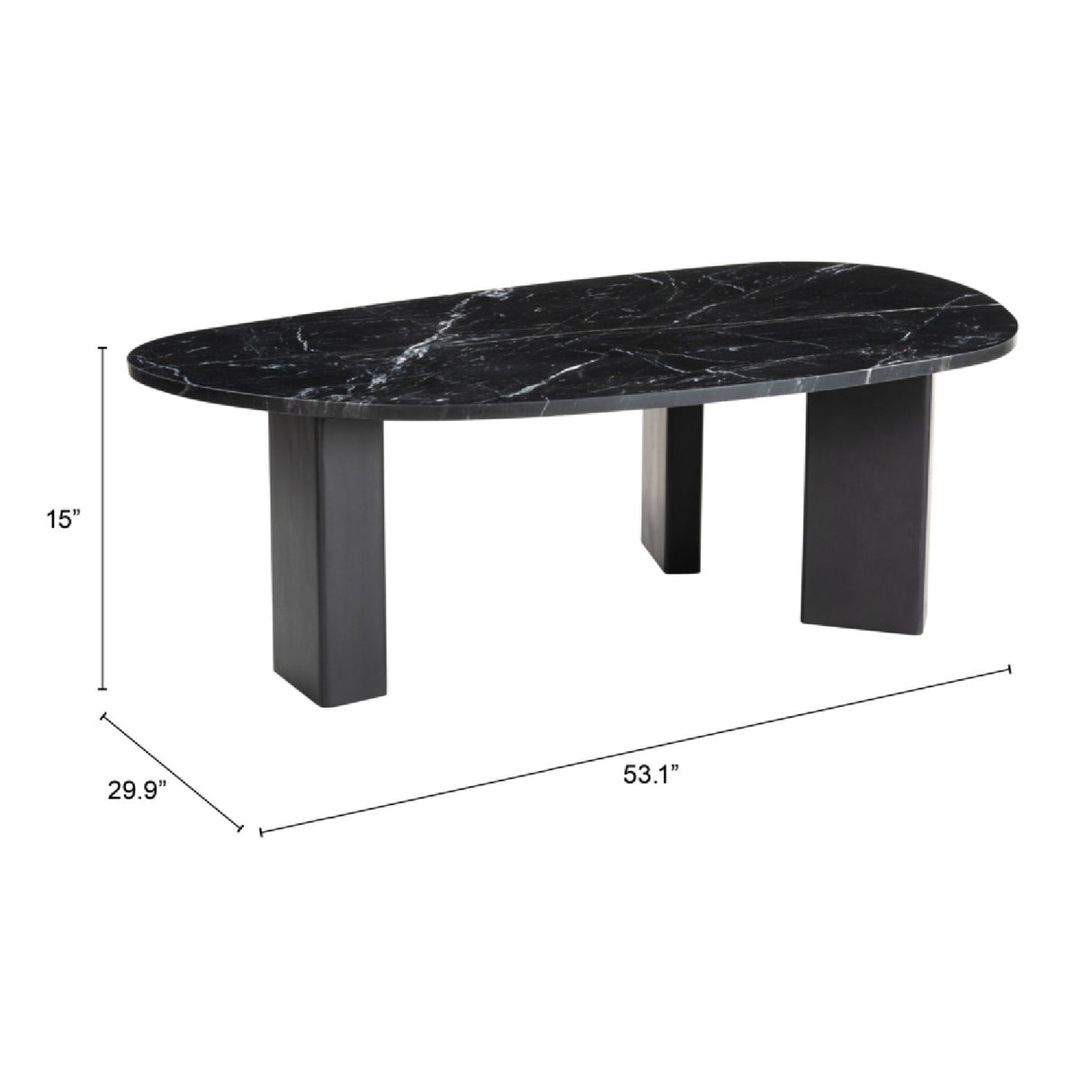 Organic-Shaped Marble Coffee Table – Aberdeen – alternate view 12