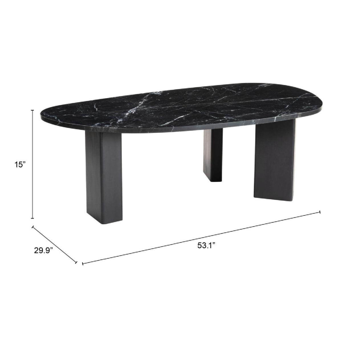 Organic-Shaped Marble Coffee Table | OROA Modern Aberdeen